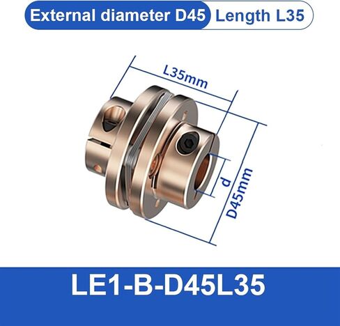 Flange Coupling LE D45L35/50 Flexible Motor Shaft Coupler Aluminium Diaphragms Universal Joint for 3D Printer Cardan(LE2-B-D45L50-13X13) in Saudi Arabia
