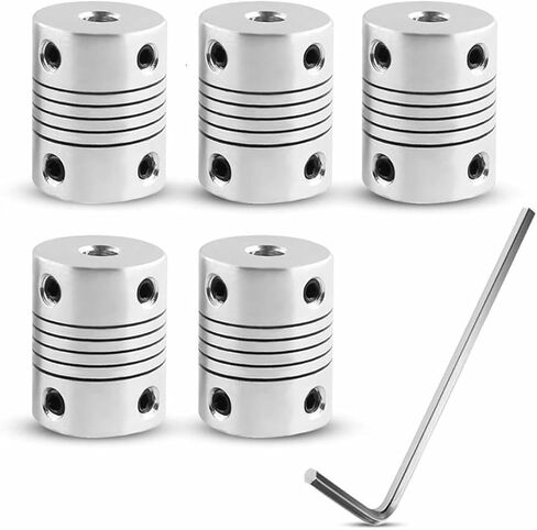 5pcs D19L25 رمح اقتران الألومنيوم مرن الفك 8mm اقتران مرنة لموصل محور z محور السهول in Saudi Arabia