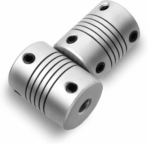 5pcs D19L25 رمح اقتران الألومنيوم مرن الفك 8mm اقتران مرنة لموصل محور z محور السهول in Saudi Arabia