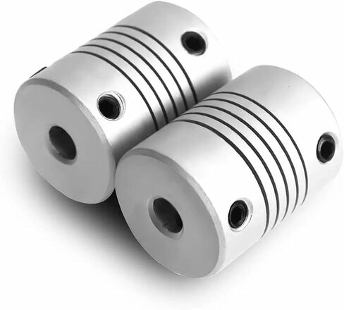 5pcs D19L25 رمح اقتران الألومنيوم مرن الفك 8mm اقتران مرنة لموصل محور z محور السهول in Saudi Arabia