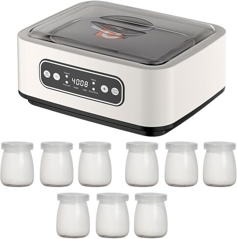 صانع الزبادي الأوتوماتيكي مع 9 أكواب من الفولاذ المقاوم للصدأ ، وشاشة تعمل باللمس متعددة الوظائف ، والتحكم في درجة الحرارة ، و 8-12 ساعة توقيت in Kuwait