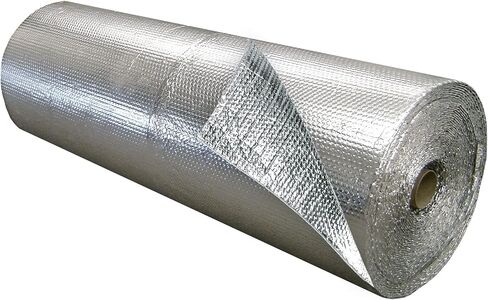 EcoFoil Single Bubble Insulation Roll 48" x 125' (500 sq. ft.), 3.175mm Thick, Single Bubble Reflective Foil Insulation Roll Reflects 96% Radiant Heat, Radiant Barrier, Made in Canada, Foil Color in Saudi Arabia