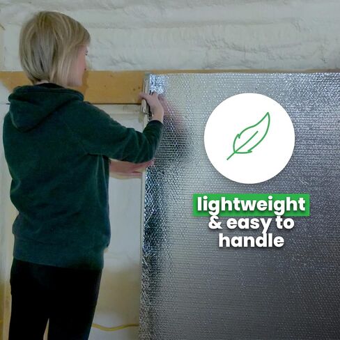 EcoFoil Single Bubble Insulation Roll 48" x 125' (500 sq. ft.), 3.175mm Thick, Single Bubble Reflective Foil Insulation Roll Reflects 96% Radiant Heat, Radiant Barrier, Made in Canada, Foil Color in Saudi Arabia