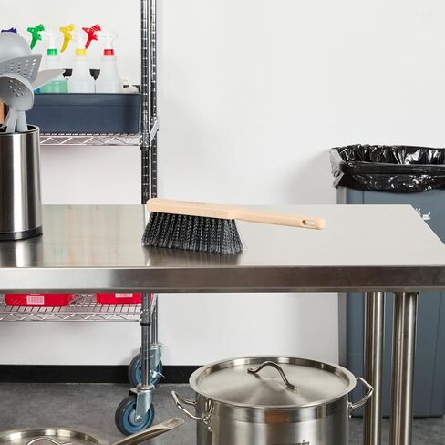 Restaurantware-Clean Tek Professional 13.78 Inch Counter Brush, 1 Heavy-Duty Hand Broom Brush - Flagged Bristles, Ergonomic Handle, Beige Plastic Cleaning Scrub, for Sweeping, Dusting, Woodworking in Saudi Arabia
