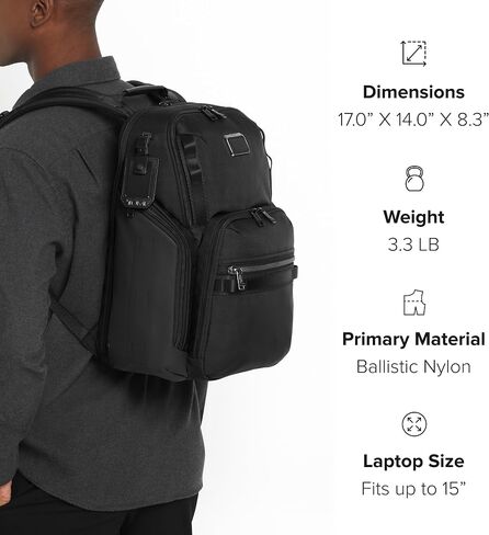 Tumi - حقيبة البحث Alpha Bravo - حقيبة السفر والتنقل المحمول - تناسب ما يصل إلى 15 "شاشة - 17.0" × 14.0 "× 8.3" - الأزرق الكهربائي in Kuwait