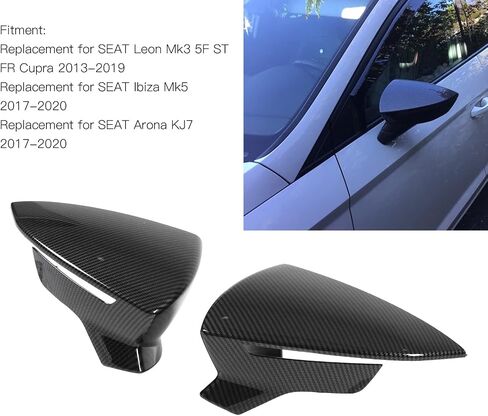 Side Mirror Cover, Rear View Mirror Cover, Wing Mirror Cap Replacement, Smooth Texture, with Improving Aerodynamic Performance, Wing Mirror Cap Replacement (Glossy Black) in Saudi Arabia