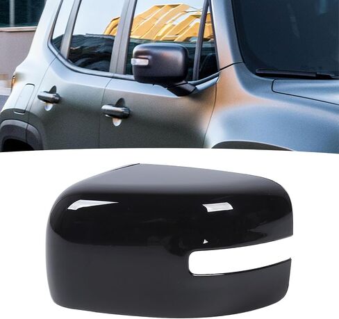 Side Mirror Cap Cover Black, Weatherproof Rearview Mirror Cover, Scratch Resistant Side Rearview Wing Mirror Cap for Renegade 2015 to 2019 (Left 5UW77TZZAA CH1326103) in Saudi Arabia
