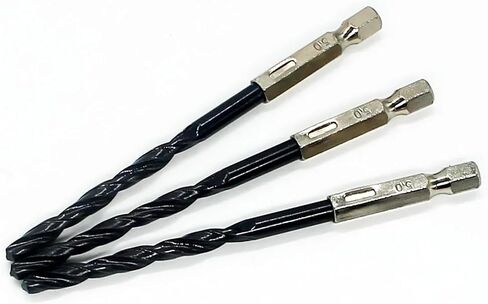 3/15Pcs Black Twist Drill 3 4 5mm Wood Metal High Speed Steel Nitriding Drill Set 1/4" 6.35mm Hexagonal Handle(3PCS 4MM) in Kuwait