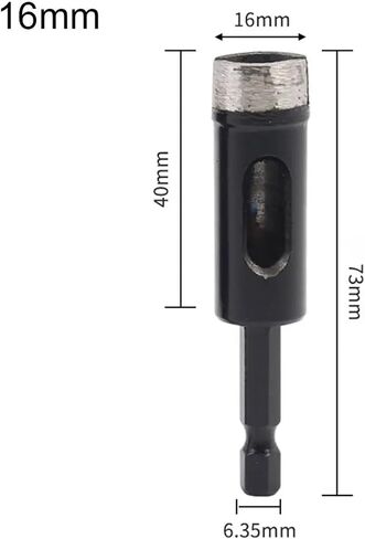 1Pcs Drill Bits Practical 6-16mm Hexagonal Shank Brazed Bit Glass Ceramic Tile Drill Convenient Hole Opener Drilling Tools(16mm) in Kuwait