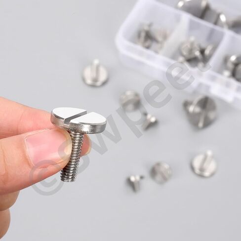 Swpeet 24Pcs 5 Sizes M2.5 M3 M4 M5 M6 304 Stainless Steel One-Word Slot Extra Large Flat Head Slotted Screw Assortment Kit, Flat Round Head Bolt Slotted Decoration Screws for Decoration Maintenance in Saudi Arabia
