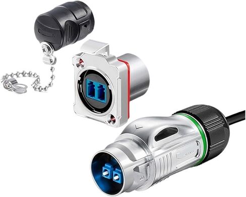 BD24 Fiber Optic Industrial Connector IP68 Metal Aviation Room Room Network LC Fiber Optic Docking Connector (أربعة قاعدة أنثى معدنية) in Kuwait