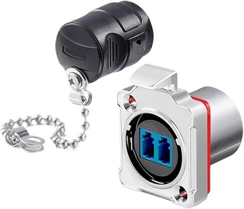 BD24 Fiber Optic Industrial Connector IP68 Metal Aviation Room Room Network LC Fiber Optic Docking Connector (أربعة قاعدة أنثى معدنية) in Kuwait