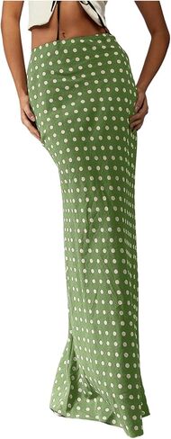 SOLY HUX Women's Polka Dots Maxi Jaxi Thisplictilty Closts Long Terts Out outfits in Kuwait