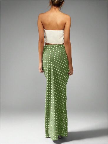 SOLY HUX Women's Polka Dots Maxi Jaxi Thisplictilty Closts Long Terts Out outfits in Kuwait