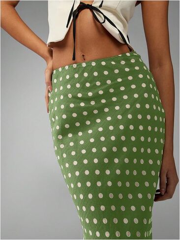 SOLY HUX Women's Polka Dots Maxi Jaxi Thisplictilty Closts Long Terts Out outfits in Kuwait