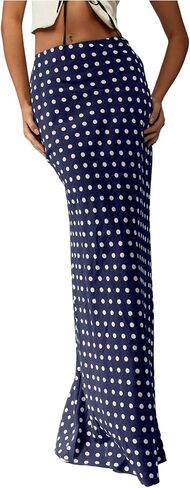SOLY HUX Women's Polka Dots Maxi Jaxi Thisplictilty Closts Long Terts Out outfits in Kuwait
