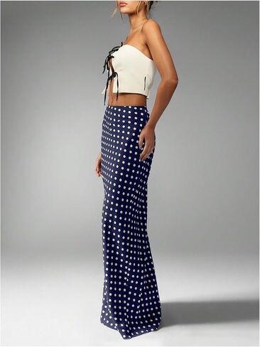 SOLY HUX Women's Polka Dots Maxi Jaxi Thisplictilty Closts Long Terts Out outfits in Kuwait