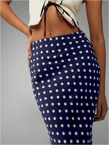 SOLY HUX Women's Polka Dots Maxi Jaxi Thisplictilty Closts Long Terts Out outfits in Kuwait