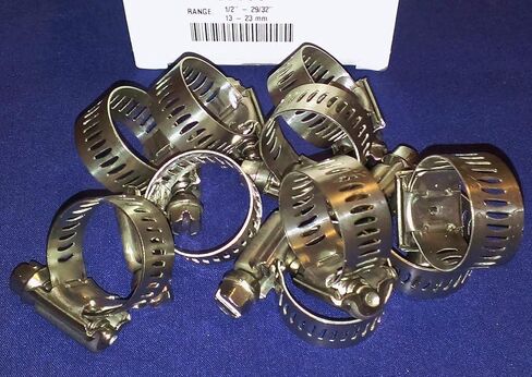 Breeze Power-Power-Seal SS Hose Clamp ، Dorm-Drive ، SAE Size 8 ، 1/2 to 29/32 DIA ، 1/2 WD. (10ea) ، النموذج: 62008 in Kuwait