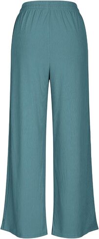 Ribbed Sweatpant for Women Wide Leg High Waisted Trouser with Drawstring Baggy Fall Y2K Yoga Pants Casual Jogger Pant in Saudi Arabia