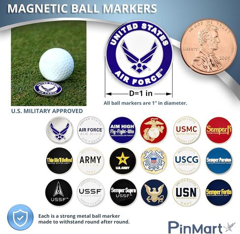PinMart’s Officially Licensed United States Pack of 3 Magnetic Golf Ball Markers and Hat Clip - Golf Accessories for Men and Women - Ball Markers and Hat Clip with Magnet for Hats in Saudi Arabia