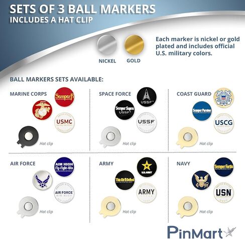 PinMart’s Officially Licensed United States Pack of 3 Magnetic Golf Ball Markers and Hat Clip - Golf Accessories for Men and Women - Ball Markers and Hat Clip with Magnet for Hats in Saudi Arabia