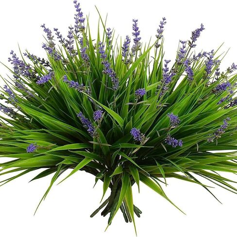 Cyanlux 16 حزم الشجيرات الخضراء الاصطناعية لا تتلاشى من نباتات العشب المزيفة المزيفة نباتات في الهواء الطلق مقاومة للنباتات المعلقة المنزل المطبخ الداخلي حديقة الزفاف ديكور المزرعة (16 ، أ) in Kuwait