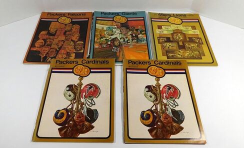 # Lot of (5) 1969 Assorted NFL Football Programs Packers 49ers Lions++ - NFL Programs in Saudi Arabia