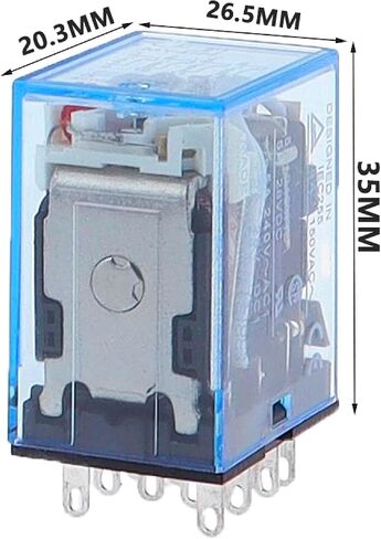 MY4NJ 14-Pin Power Relay, 4PDT, Multiple Voltage Options, 5A 240V AC/28V DC, with LED Indicator (48V DC) in Saudi Arabia