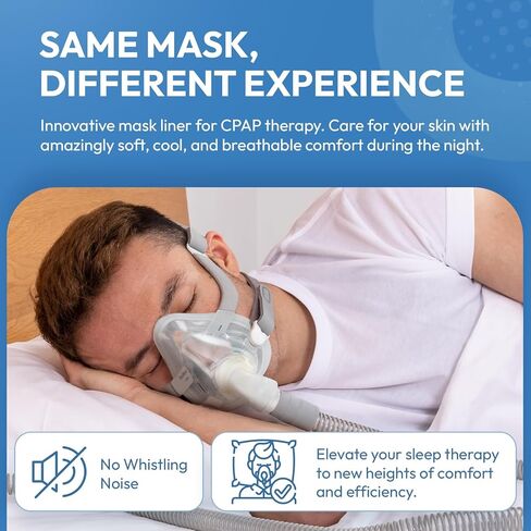 CPAP Mask Liners, 3D Mask Cushion Cover, Reduce Air Leakage, Compatible w/ResMed F20/F10, F&P Simplus & Vitera, Philips Full Face Masks CPAP Supplies Accessories, Size M 10PCS (Cushions NOT Included) in Kuwait