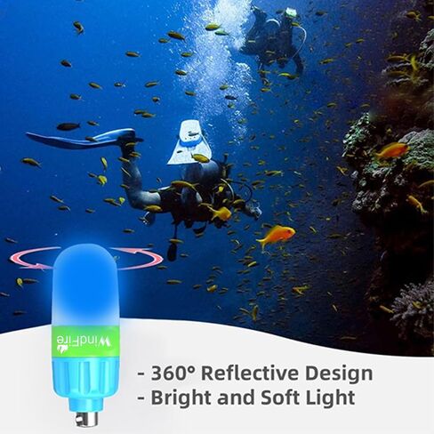 WINDFIRE Scuba Dive Signal Lights Night Diving Flashing Marker Lamp, High Visibility Diving Tank Light Mini Dive Beacon with Flashing and Constant Modes for Underwater Diving(Blue) in Saudi Arabia