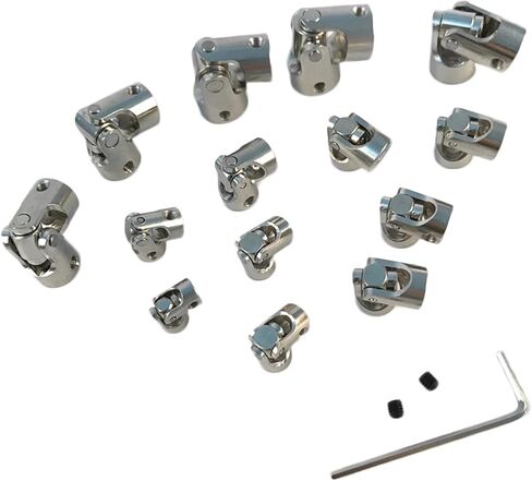 Universal Joints 2/2.3/3/3.17/4/5/6/8/10mm Boat Car Shaft Coupler Metal Cardan Joint Motor Connector Universal Joint Coupling Gimbal Couplings for connecting model cars, model ships, robots, et(2mm-2m in Saudi Arabia
