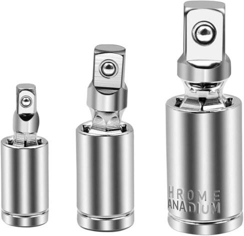 Universal Joints 1/4" 3/8" 1/2" Universal Joint Set Ratchet Angle Extension Bar Socket Adapter Manual and Pneumatic Bendable Adapter Socket Tools for Connecting Model Cars, Model Ships, in Saudi Arabia