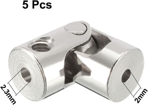 مفاصل عالمية Hotsale 5pcs 2-2.3mm Cardan Coldan Coint Gimbal Coints Universal Coint Coint Coint Raining Dailing for Toy Model DIY Motor لتوصيل السيارات النموذجية ، والسفن النموذجية ، والروبوتات ، و ET (2mm إلى 2mm) in Saudi Arabia
