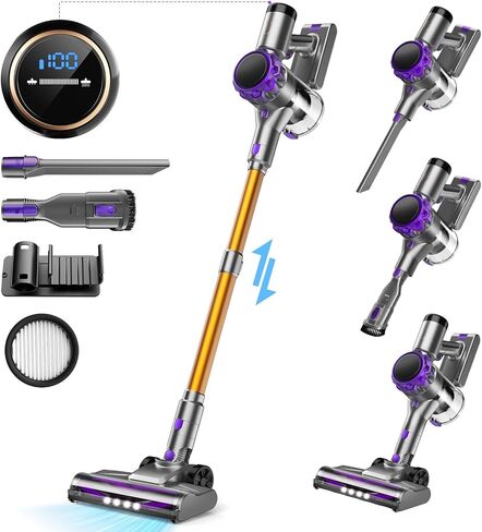 S3 Cordless Vacuum Plicner ، 45 كيلو بايت من عمال النظافة الفراغات الشفطية للمنزل ، ومساحة عصا قابلة لإعادة الشحن لمدة 55 دقيقة in Kuwait