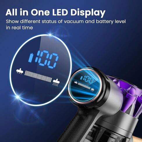 S3 Cordless Vacuum Plicner ، 45 كيلو بايت من عمال النظافة الفراغات الشفطية للمنزل ، ومساحة عصا قابلة لإعادة الشحن لمدة 55 دقيقة in Kuwait