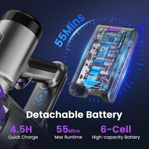 S3 Cordless Vacuum Plicner ، 45 كيلو بايت من عمال النظافة الفراغات الشفطية للمنزل ، ومساحة عصا قابلة لإعادة الشحن لمدة 55 دقيقة in Kuwait