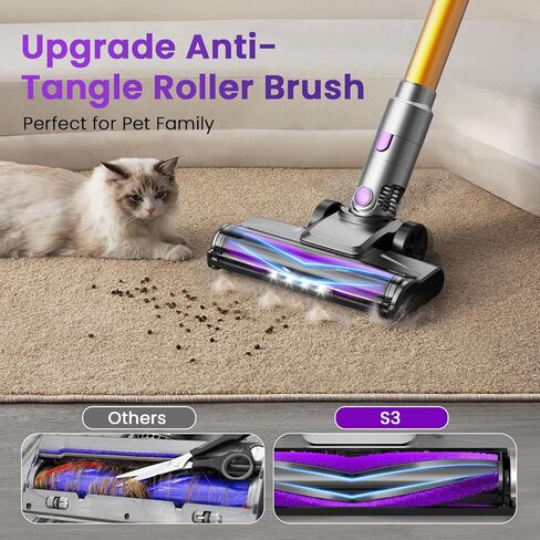 S3 Cordless Vacuum Plicner ، 45 كيلو بايت من عمال النظافة الفراغات الشفطية للمنزل ، ومساحة عصا قابلة لإعادة الشحن لمدة 55 دقيقة in Kuwait