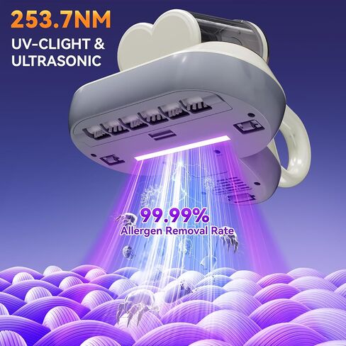 منظف ​​فراغ مرتبة ، 16 كيلو باي حتى الفراش ، مكنسة كهربائية سرير شطرية قوية مع 253.7nm UV-C للضوء والتكنولوجيا التدفئة العالية والفرشاة و 0.7 لتر كوب مزدوج ، والفراغات المحمولة المحمولة للوسادة سجاد سجاد سرير السرير in Saudi Arabia