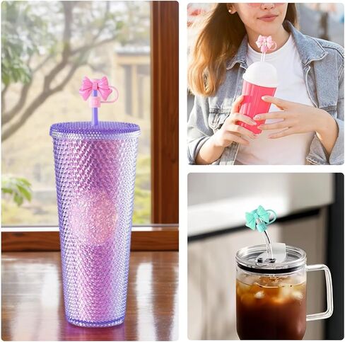 غطاء القش 6pcs لكأس ستاربكس ، 7-8 ملم قبعة سوببر سليكون للسيليكون للبليل ، وملحقات حامي القش القابلة لإعادة الاستخدام المتوافقة مع أكواب ستاربكس in Saudi Arabia