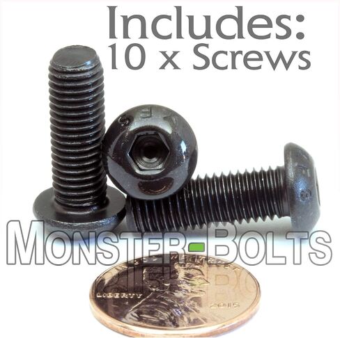 Monsterbolts - 1/4 "-28 × 3/4" مسامير قبعة مقبس الرأس ، ASME B18.3 ، سبيكة الصلب ، أكسيد الأسود ، 10 حزمة in Saudi Arabia