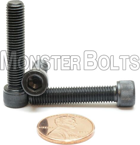 Monsterbolts-1/4 "-28 × 1-1/4" مسامير رأس المقبس ، ASTM A574 ، الصلب سبيكة ، أكسيد أسود ، 10 حزمة in Kuwait