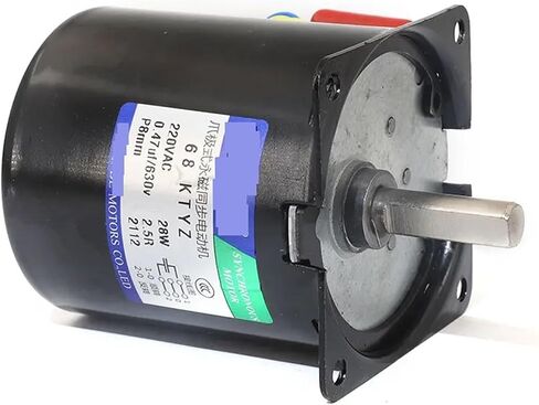 محرك غير متزامن عزم الدوران عالية 100 كجم 28W AC 220V محرك مغنطيس دائم 220V 68KTYZ عمود 8 مم CW/CCW محرك بطيء السرعة بطيئة (50RPM مع قوس) in Saudi Arabia