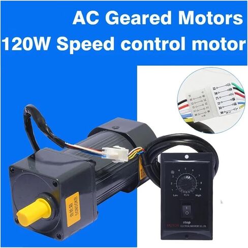 asynchronous motor 120W 220V Micro AC Motor 5RK120RGU-CFMatched 5GU Gearbox and US-52 Speed Controller 5RPM-1350RPM For Wire Stripping Machine(5K (0-270 rpm)) in Saudi Arabia