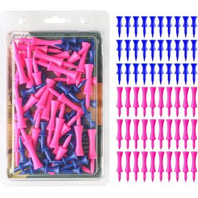 Golf Castle Tees Plastic Step Down Unbreakable Mixed Value 60 Count, 2 3/4, 2 1/4, 1 1/2 Inch Tee Length Pack Available for Practice in Saudi Arabia