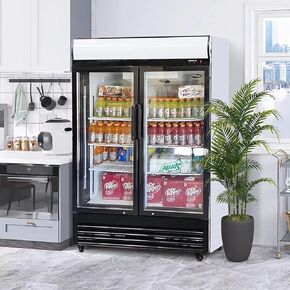 51" Commercial Glass 2 Door Display Refrigerator Merchandiser - Upright Beverage Cooler With Led Lighting in Saudi Arabia