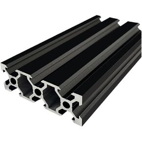 2 Pieces 2060 V Slot Aluminum Profile Extrusion Frame Anodized 200-1000 Length Black(500mm) in Saudi Arabia