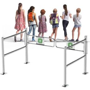 دليل المدخل في اتجاه واحد بوابة تأرجح تلقائي على نطاق واسع مع سلامة الفولاذ المقاوم للصدأ ، بوابة أمان مدخل السوبر ماركت - بوابة أمان إغلاق تلقائية مع الدرابزين - in Kuwait