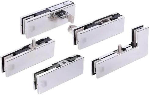 1PCS Frameless Glass Door 8-12mm Upper Lower Door Clamp Top Shaft Piece Indoor Outdoor Universal Ground Spring Accessories(Upper Clip 1pcs) in Saudi Arabia