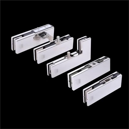 1PCS Frameless Glass Door 8-12mm Upper Lower Door Clamp Top Shaft Piece Indoor Outdoor Universal Ground Spring Accessories(Upper Clip 1pcs) in Saudi Arabia